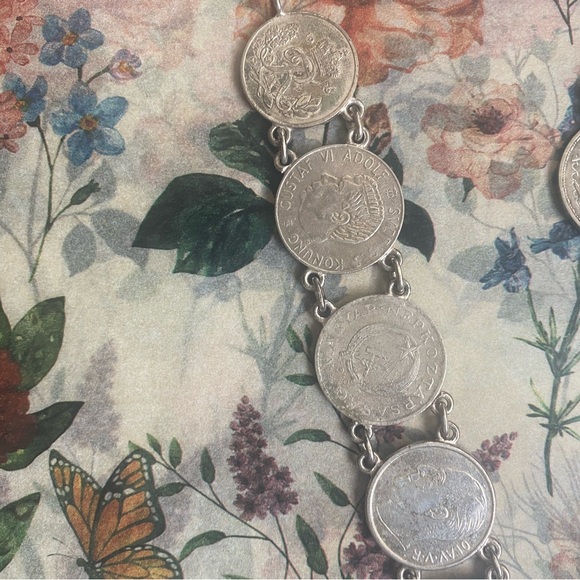 Silver-Tone Coin Charm Bracelet - Women Jewelry - Picture 3 of 6